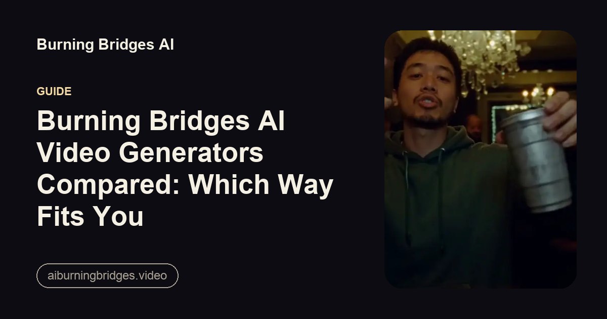 Burning Bridges AI Video Generators Compared: Which Way Fits You