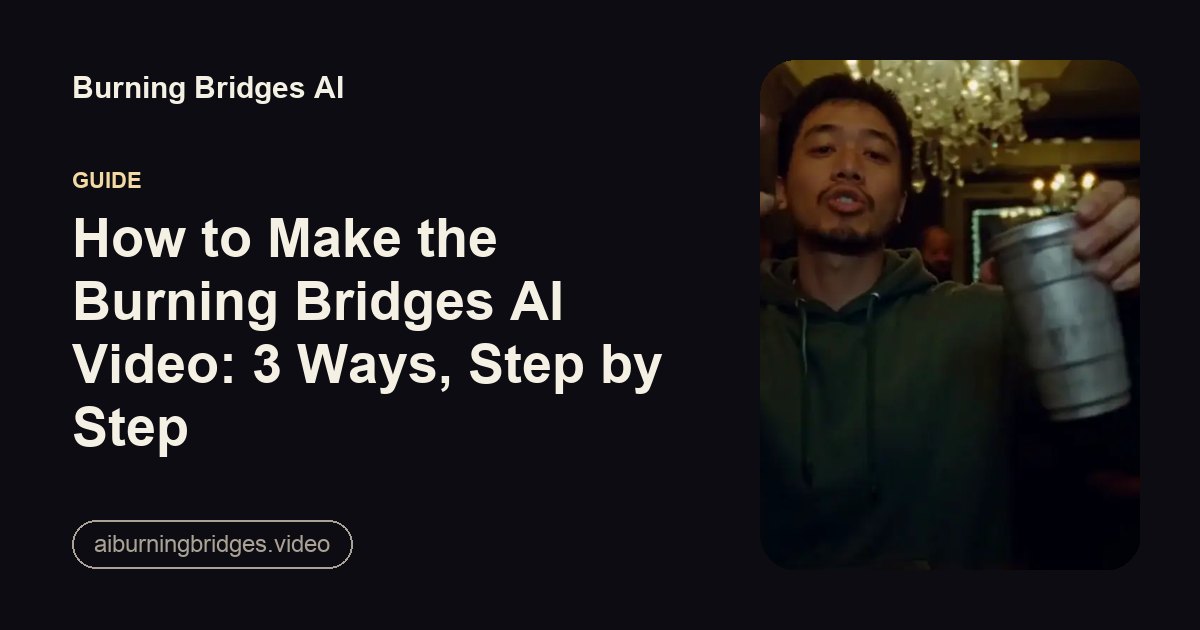 How to Make the Burning Bridges AI Video: 3 Ways, Step by Step